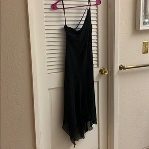 Express black asymmetrical one shoulder dress